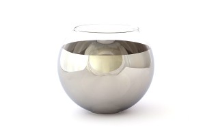 Klosz szklany Leo kula D140 chrom