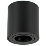 Mini lampa sufitowa Valse w formie czarnej tuby, zamontowana na suficie, z widocznym kloszem w dolnej części. Lampa ma prosty, cylindryczny kształt i jest wykonana z matowego materiału.