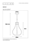 Lampa wisząca Bodo 1-punktowa w jasnym drewnie, o okrągłym kloszu średnicy 38 cm i wysokości 55 cm. Zawieszona na regulowanym przewodzie, z metalowym mocowaniem na suficie, w minimalistycznym stylu. Idealna do nowoczesnych wnętrz.