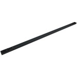 Track prowadnica szyna 100 cm w kolorze czarnym, wykonana z metalu. Prosta, prostokątna forma z widocznymi otworami montażowymi na jednym końcu. Ujęcie frontalne, na białym tle, ukazujące całą długość produktu.