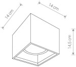 Lampa sufitowa Bold M 1-punktowa o kwadratowej obudowie, wymiarach 14x14 cm i wysokości 14,5 cm. Konstrukcja w minimalistycznym stylu, idealna do nowoczesnych wnętrz. Zawiera miejsce na źródło światła.