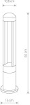 Stojąca lampa ogrodowa Monterrey LED 1-punktowa, wysokość 62 cm, średnica podstawy 15 cm, średnica korpusu 10,5 cm. Okrągła, z przezroczystymi panelami, umieszczona na stabilnej podstawie. Idealna do oświetlenia przestrzeni zewnętrznych.
