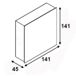 Mollis LED kinkiet 1-punktowy w kształcie prostokątnej, matowej obudowy o wymiarach 141x141x45 mm. Produkt o prostym designie, montowany na ścianie, dostępny w neutralnym kolorze, idealny do nowoczesnych wnętrz.