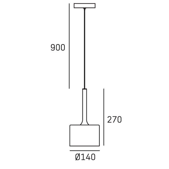 Lampa wisząca Copenhagen w kolorze miedzi, 1-punktowa. Posiada kwadratowy klosz o wymiarach 270 mm x 140 mm oraz zawieszenie o długości 900 mm. Prosta konstrukcja, idealna do nowoczesnych wnętrz.