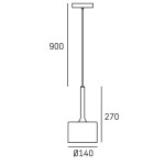 Lampa wisząca Copenhagen w kolorze miedzi, 1-punktowa. Posiada kwadratowy klosz o wymiarach 270 mm x 140 mm oraz zawieszenie o długości 900 mm. Prosta konstrukcja, idealna do nowoczesnych wnętrz.
