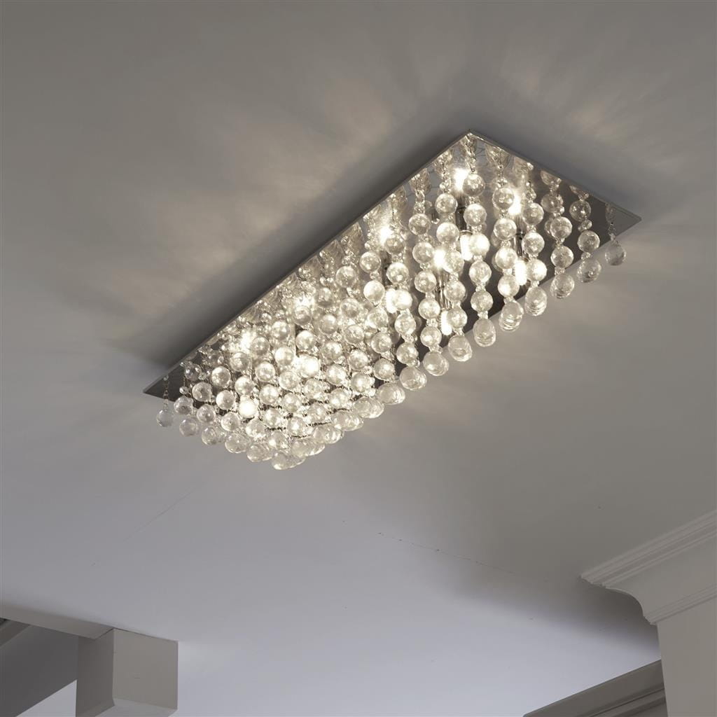 Searchlight Hanna Deckenleuchte – 8-armig, Chrom Mit Kristall, 200 X 335 X 830 Mm, Für G9 Halogenlampen